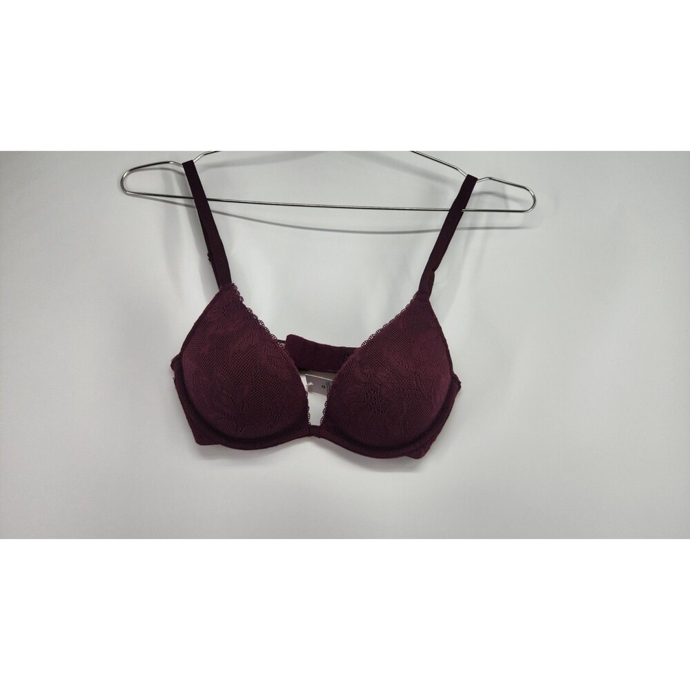 NWT Adore Me Women's 30B Maren Purple Push Up Plunge Bra